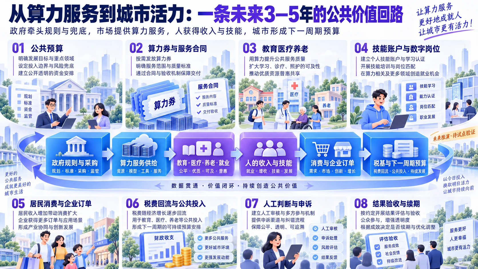 三到五年后的中国城市算力服务财政闭环,从政府购买算力服务连接公共任务、居民收入、消费税基与下一周期预算